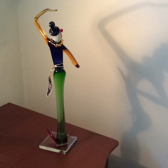20’ Czech Original Hand Made Tall Clown Glass Art Sculpture - Picture 5 of 7